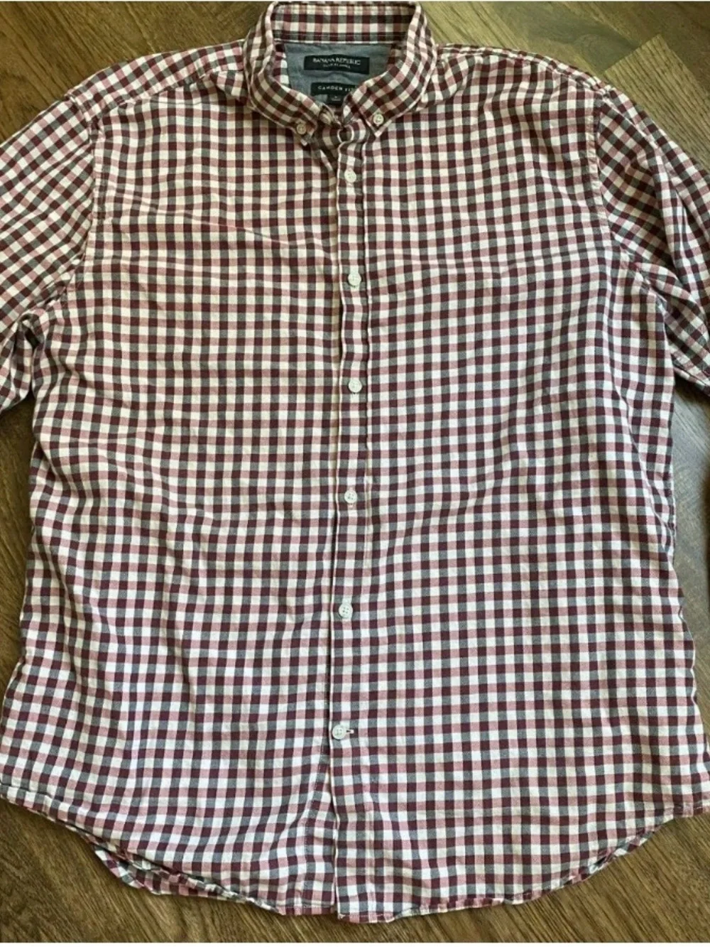 Banana Republic Men's Camden Fit Check Button-Down Shirt Size Large-013